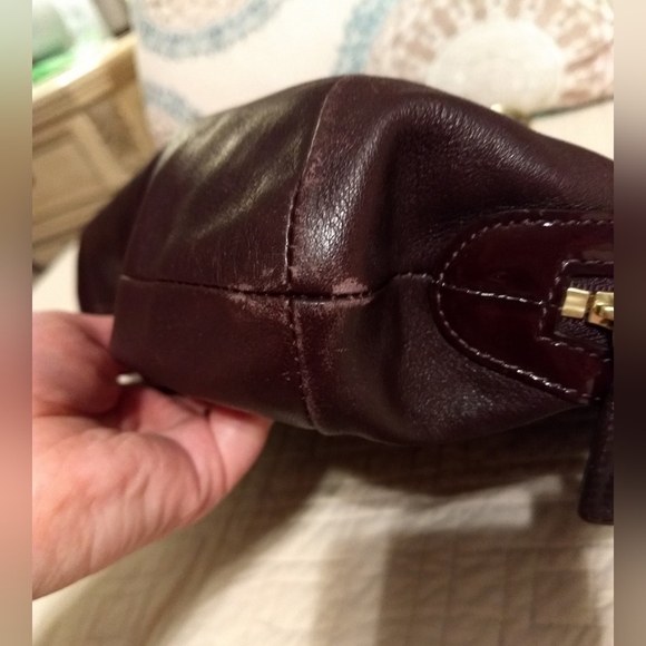 Coach Kristin Spectator Purple Brown Leather North South Zip Tote Bag MSRP $458 - Picture 11 of 12